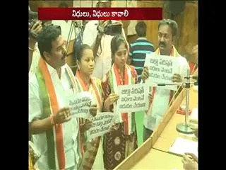 Hulchal in Karimnagar ZP meeting - Sakshi