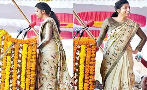 Warangal Collector Amrapali laughing at Republic Day Speech - Sakshi