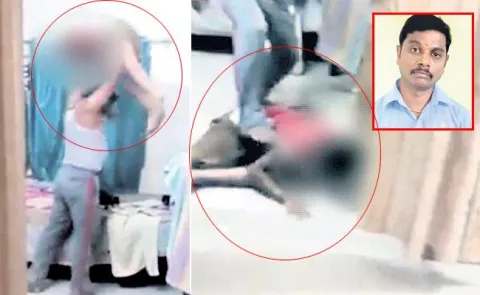 Father Beats His Son - Sakshi