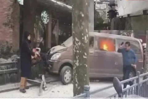 Shanghai Van Crash Caused by Smoking Driver - Sakshi