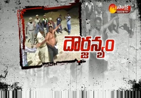 amaravathi police attack on farmer in thullur - Sakshi
