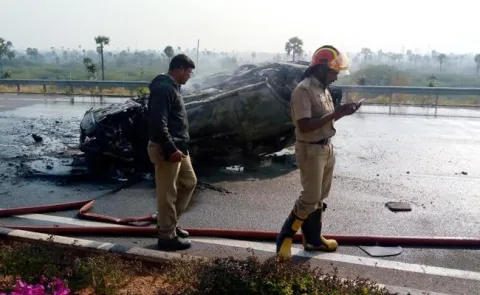 car completely burned after fire accident in medchal - Sakshi