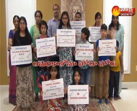 Protest For Special Status in America - Sakshi