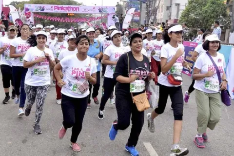 Colors Pinkathon Run In Hyderabad  - Sakshi