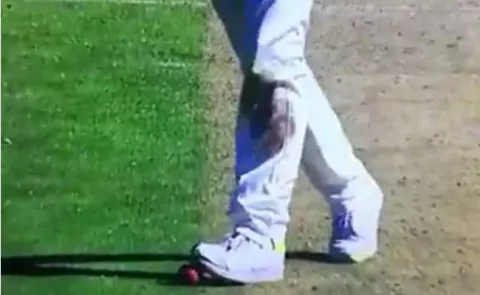 Video Surfaces Of Pat Cummins Stepping On The Ball With Spikes - Sakshi