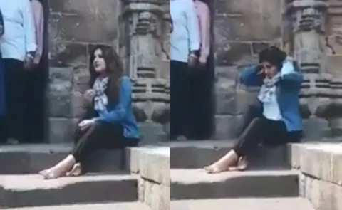 FIR Against Raveena Tandon For Shooting Inside Lingaraj Temple  - Sakshi