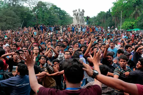 Bangladesh Ends Reservations in Govt Jobs - Sakshi