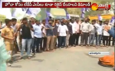 SK University Students Dimond TDP MPs Should Also Resign - Sakshi