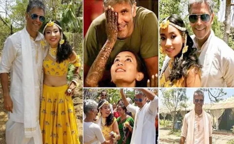 Milind Soman and Ankita Konwar wedding Pre Nuptial Ceremonies - Sakshi
