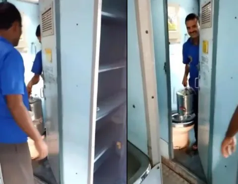  Coffee And Tea Boys Filling Water at Bathroom in Train - Sakshi