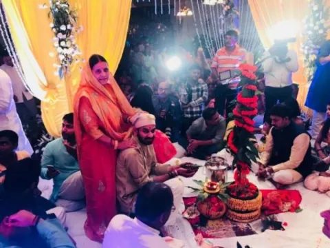 Lalu Prasad Family Celebrates Tej Pratap Yadav Pre Wedding Ceremonies - Sakshi