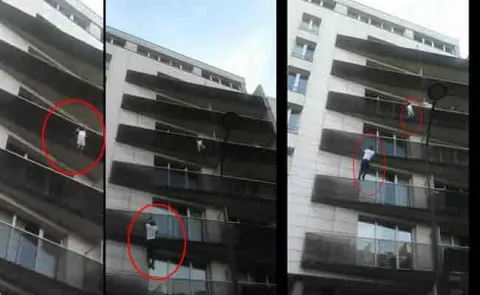 Paris Spider Man save Child from high-rise balcony - Sakshi