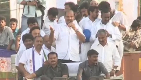 YSRCP Leader Parthasarathy Slams Chandrababu Ruling in Pedana Public Meeting - Sakshi