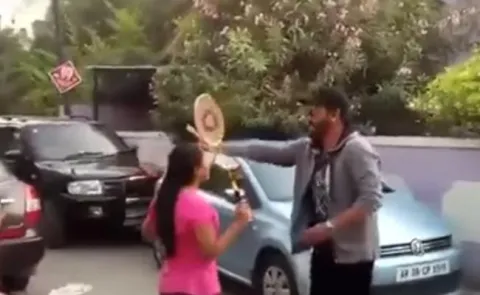 Venkatesh Playing Badminton On Road Video goes Viral  - Sakshi