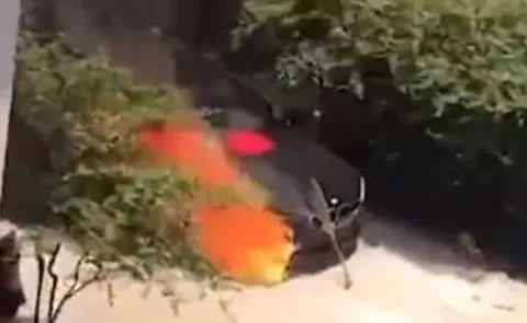 BMW Car Set In Fire Sparks From Incense - Sakshi
