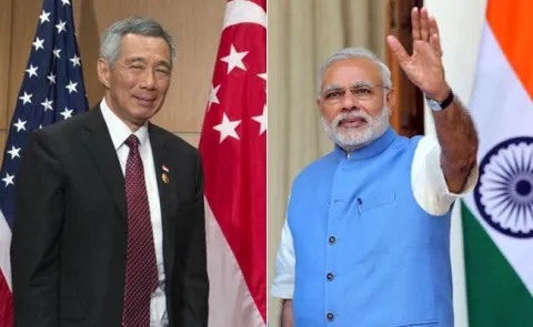 Modi discusses bilateral ties with Singapore PM, President  - Sakshi