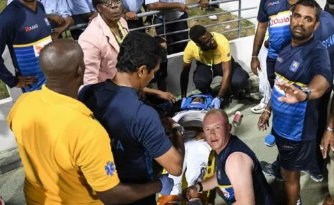 Sri Lanka's Kusal Perera cleared of any serious injury after nasty crash  - Sakshi