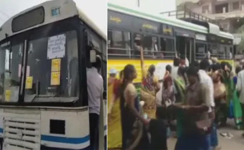 RTC Buses used for CM Chandrababu Tour - Sakshi