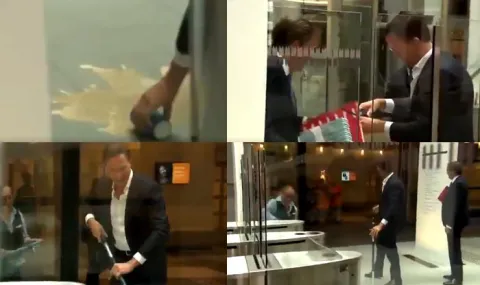  Dutch PM Mopping Coffee He Spilled in Parliament - Sakshi