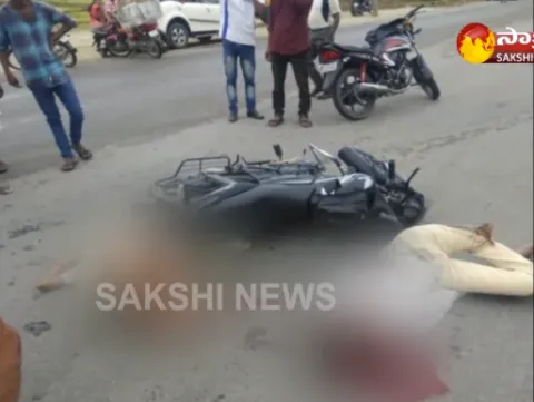 Road Accident -Tipper Hits Bike & RTC Bus in Sircilla District - Sakshi