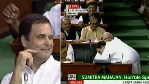 Rahul Gandhi gains confidence, PM Modi gets a hug   - Sakshi