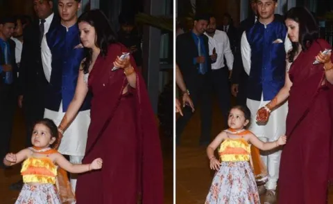 Ziva Dhoni dances with  Sakshi goes viral - Sakshi