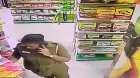 Chennai policewoman seen shoplifting in supermarket - Sakshi