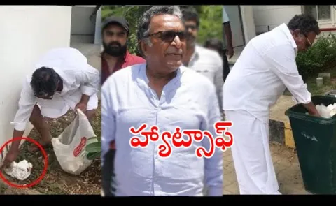 Actor Nasser cleaning Roads at shooting spot - Sakshi