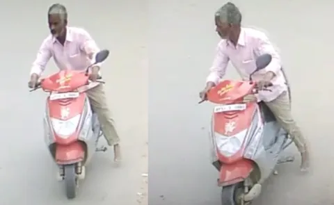 Thief Stealing Scooty at chandanagar in Hyderabad - Sakshi