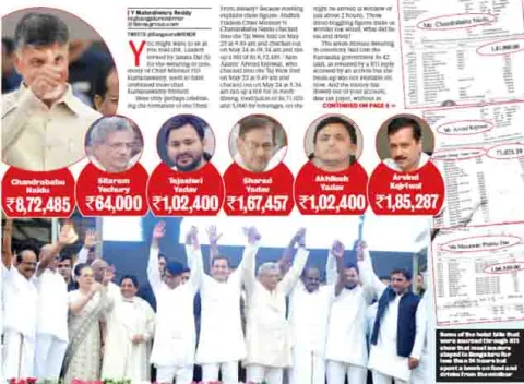 In HD Kumaraswamy swearing-in, Chandrababu Naidu ran up a bill of Rs 8.7 lakh  - Sakshi