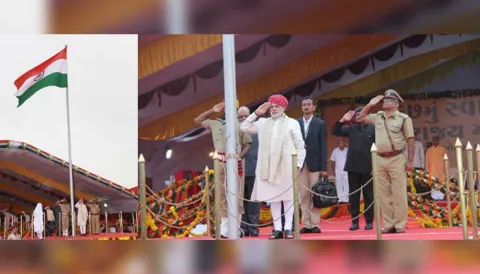 Pm Narendra Modi Flag Hoisting At Red Fort - Sakshi
