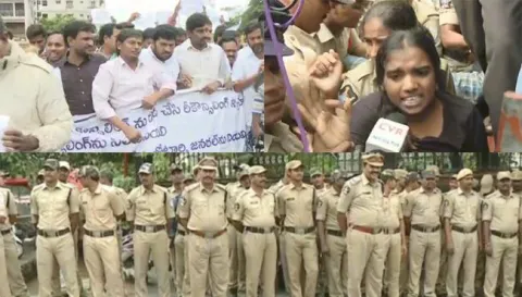 Lathi Charge at NTR Health University | Students Protest against MBBS Counselling  - Sakshi