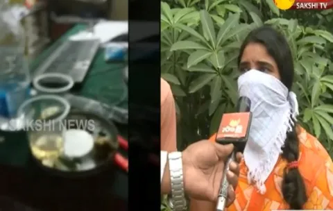 police misbehaviour on woman in khammam district - Sakshi