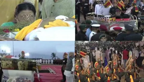 Kalaignar laid to rest with state honours - Sakshi