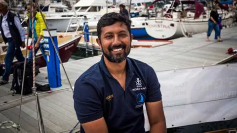 Commander Abhilash Tomy rescued, to be picked up by INS Satpura from Amsterdam Islands - Sakshi