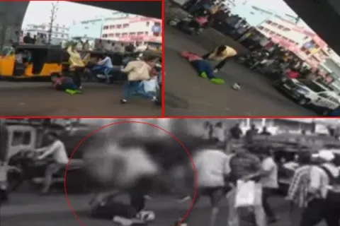 Murder at Attapur in day light..Public and police watched like spectators - Sakshi