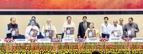 Narendra Modi releases Venkaiah Naidu's book  - Sakshi