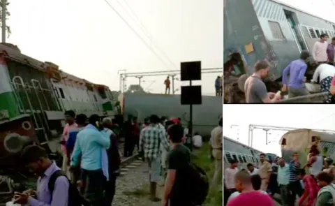 six killed in uttar pradesh train accident - Sakshi