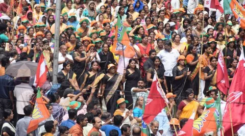 BJP holds protests against women entry in Sabarimala - Sakshi