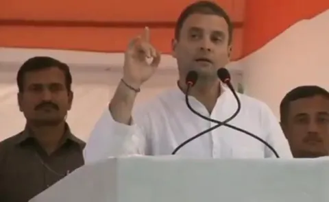 Rahul Gandhi Mimics PM Modi in MP election Rally - Sakshi