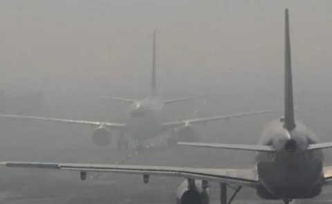  Flights Delayed Due To Fog At Delhi AIrport - Sakshi