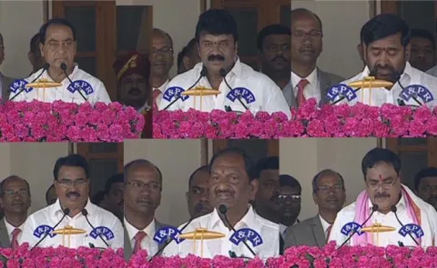 Telangana New Ministers To Take Oath At Raj Bhavan - Sakshi