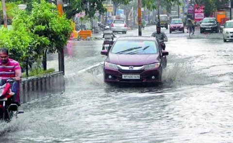 Heavy rains in Vijayawada 