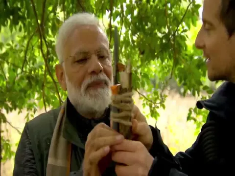 Narendra Modi is surprise guest on Bear Grylls' Man vs Wild