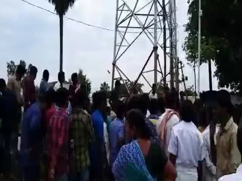 Woman Climb To Cell Tower In Nalgonda