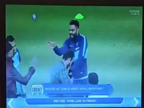 Kohli Copies Harbhajan Singh's Bowling Action - Sakshi