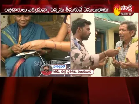 Volunteers Distributing Pensions In Vijayawada