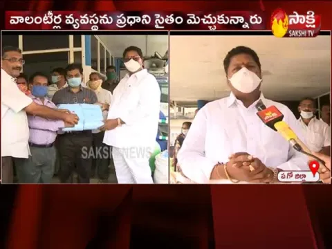 Karumuri Nageswar Rao Distributes Masks And Sanitizers In Tanuku
