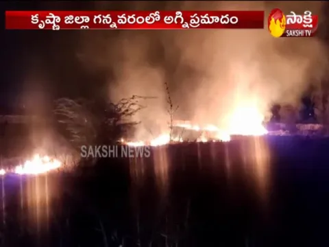 Fire Accident in Gannavaram Market Yard