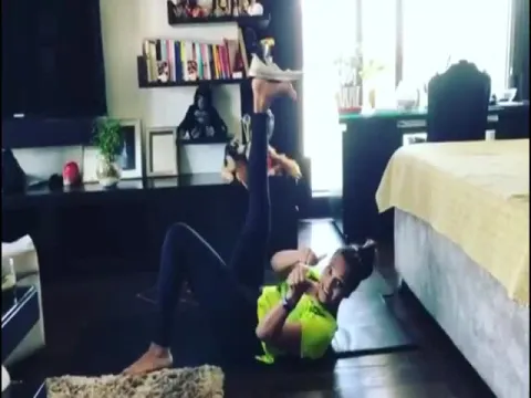 Bipasha Basu Nailed  Shoe Challenge In New Fitness Video